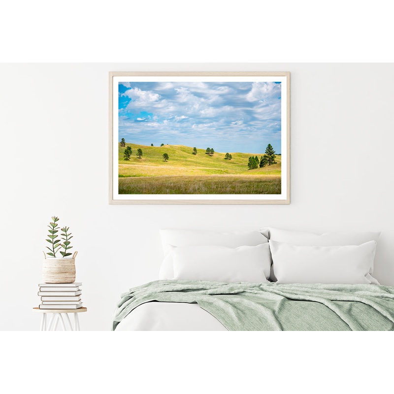 View of Open Grassland in South Dakota, USA Home Decor Premium Quality Poster Print Choose Your Sizes