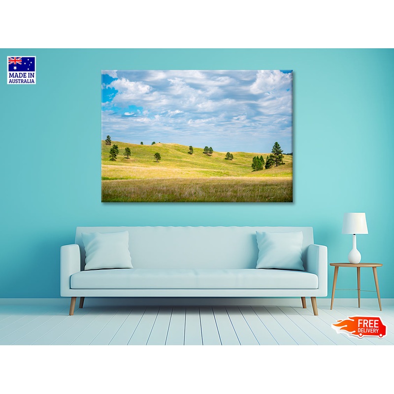View of Open Grassland in South Dakota, USA Print 100% Australian Made