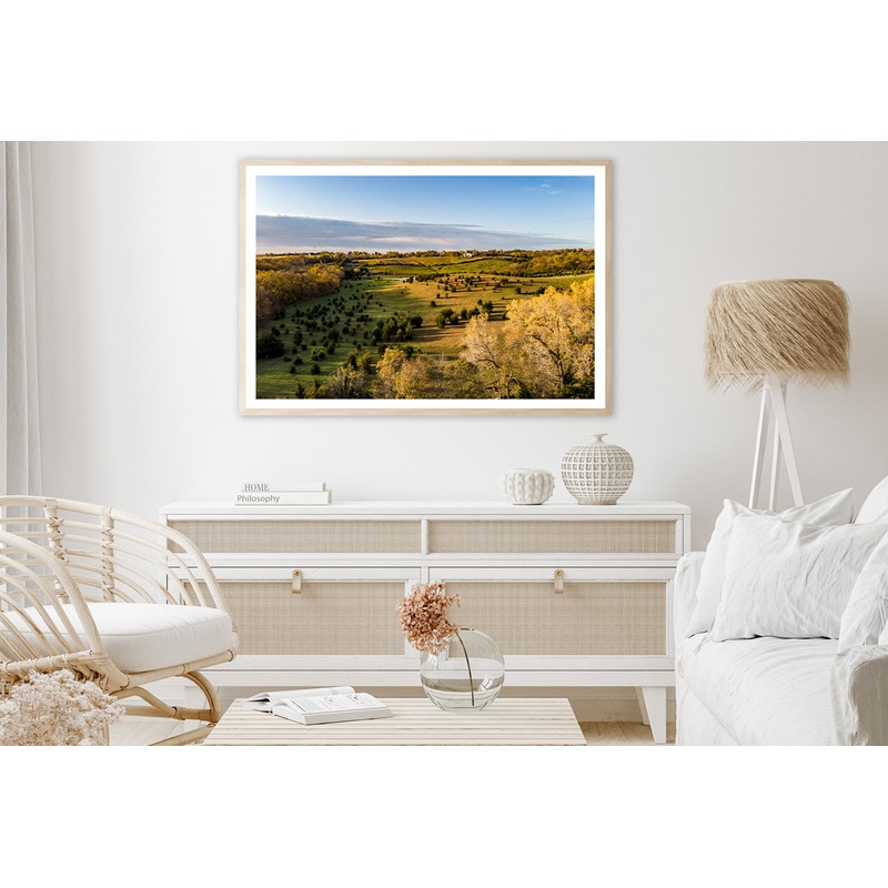 View of Sunrise over a Rural Countryside Home Decor Premium Quality Poster Print Choose Your Sizes