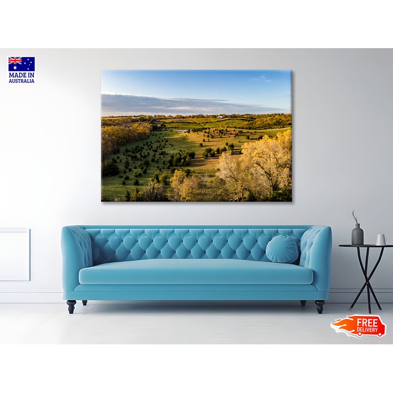 View of Sunrise over a Rural Countryside Print 100% Australian Made