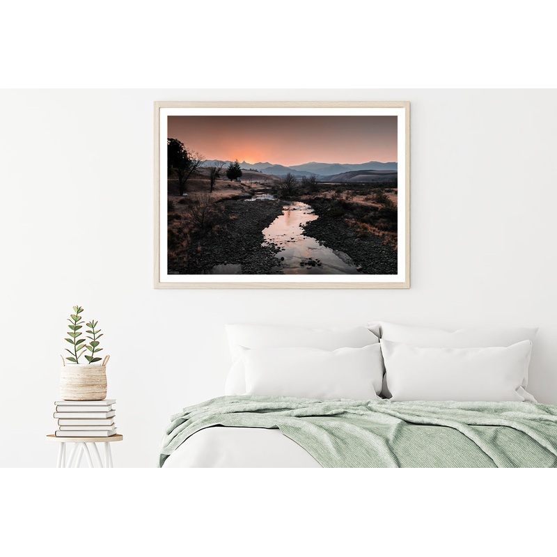 Water Running Through Dry Grass and Trees Home Decor Premium Quality Poster Print Choose Your Sizes