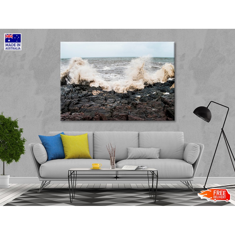 Waves Beach Side View Print 100% Australian Made