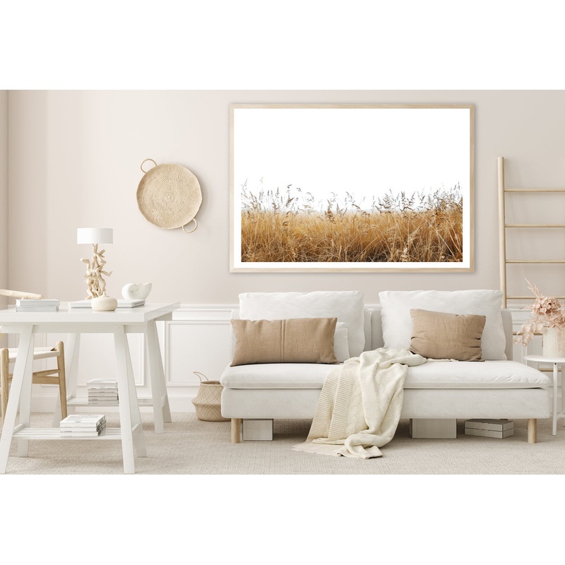 A Field Of Tall Grass under a Sky in winter Home Decor Premium Quality Poster Print Choose Your Sizes