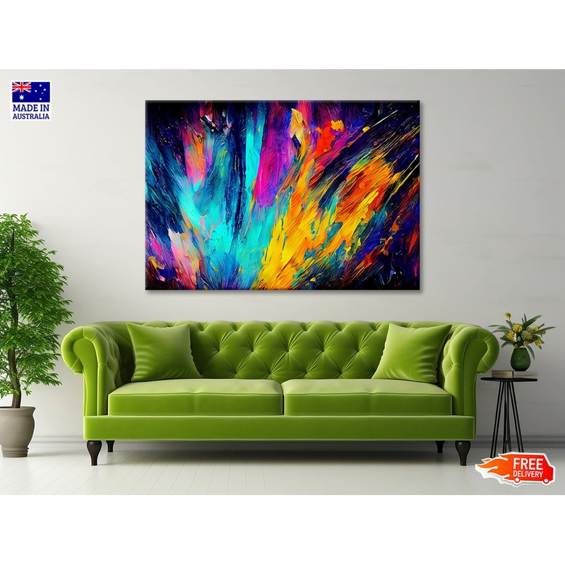 A Modern Art Painting with Colorful Abstract Shapes Print 100% Australian Made
