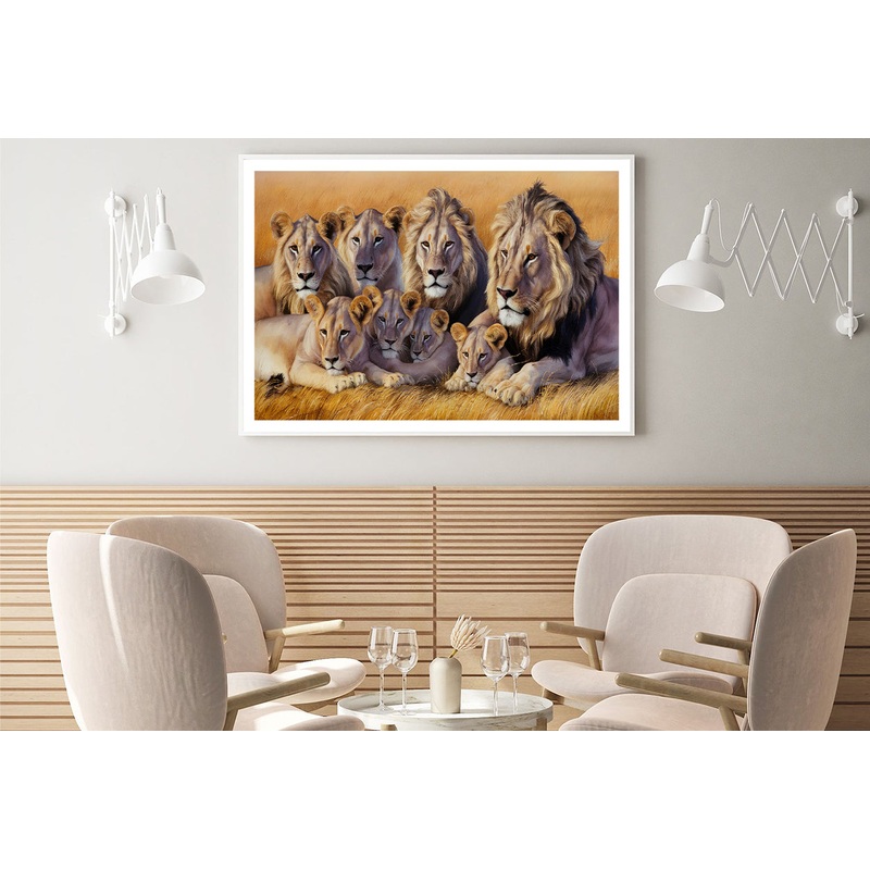 A Pride of Lions Resting Together In the Grasslands Home Decor Premium Quality Poster Print Choose Your Sizes