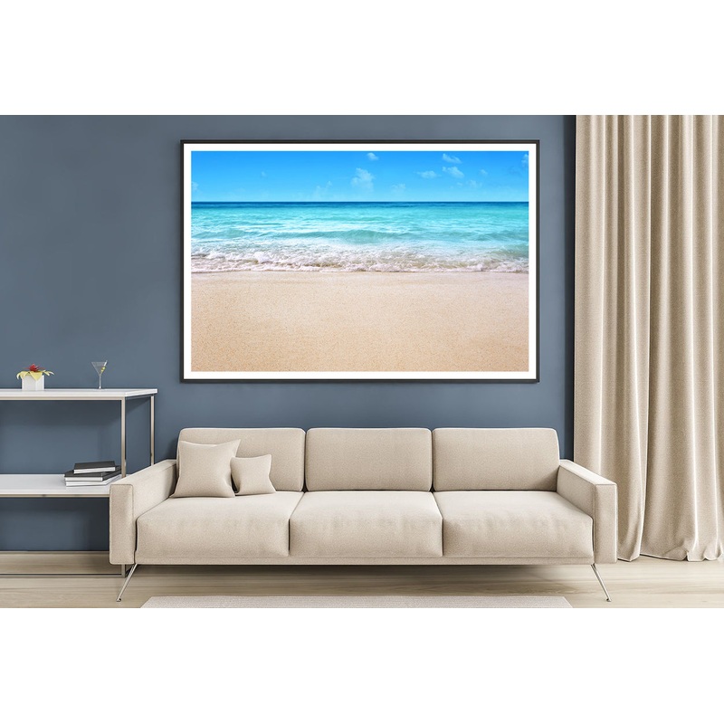 A Sandy Beach with Waves Crashing On It Home Decor Premium Quality Poster Print Choose Your Sizes