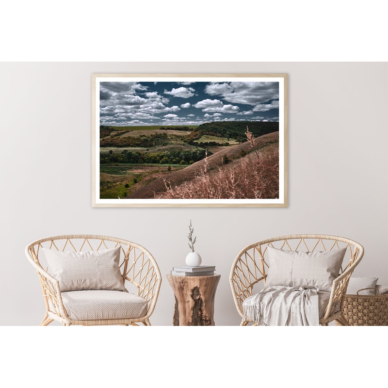 View of a Cloudy Sky and Forest Scenery Home Decor Premium Quality Poster Print Choose Your Sizes