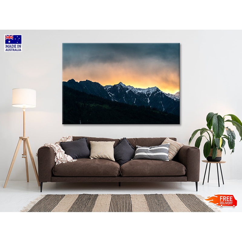 View of a Mountain Range Covered In Snow Print 100% Australian Made