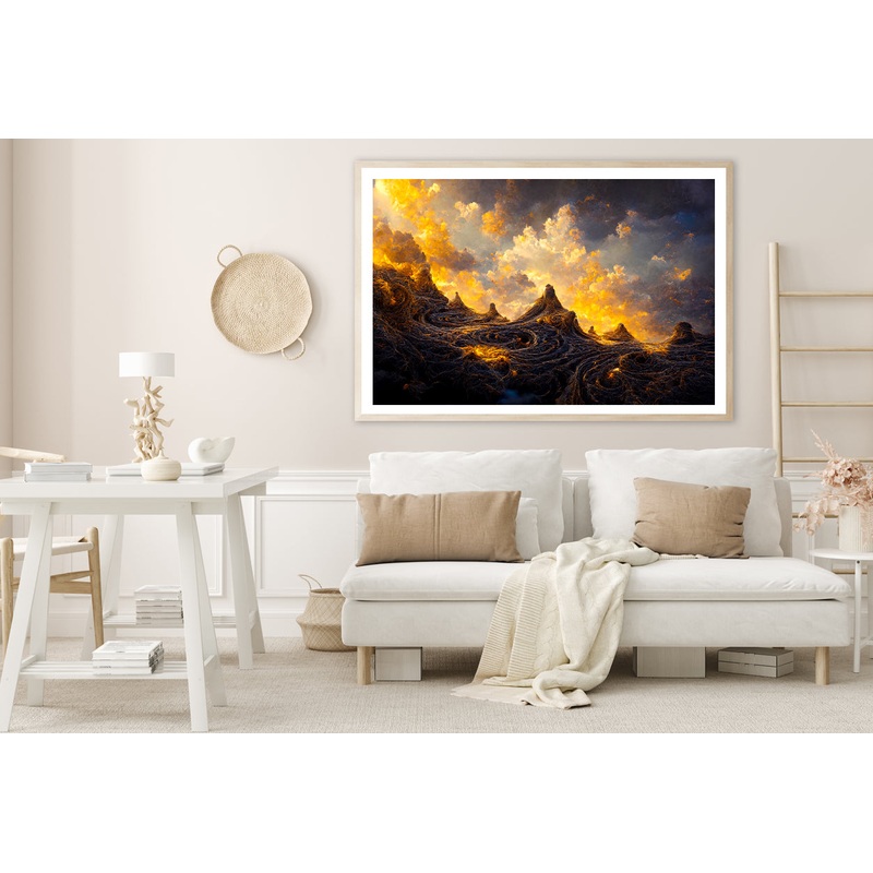 View of Mount Burst & Sunset Home Decor Premium Quality Poster Print Choose Your Sizes