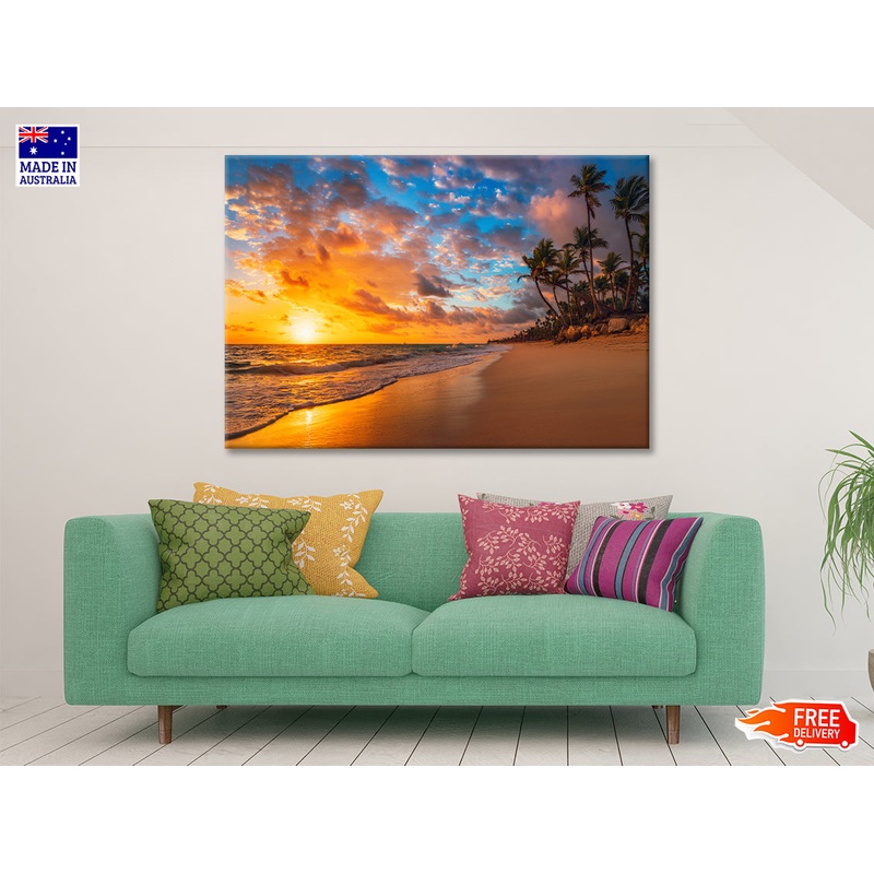View of Paradise Tropical Island Beach Print 100% Australian Made