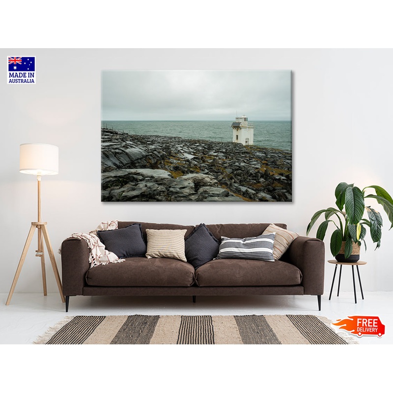 View of the Black Head Lighthouse in Ireland Print 100% Australian Made