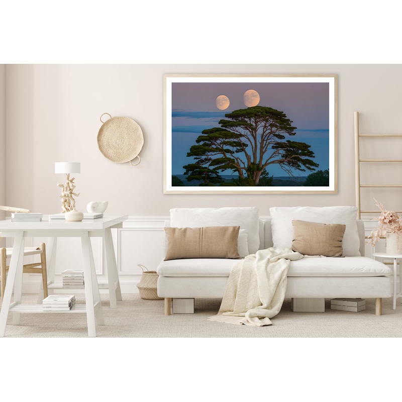 A Tree with the Moon in the Background Home Decor Premium Quality Poster Print Choose Your Sizes