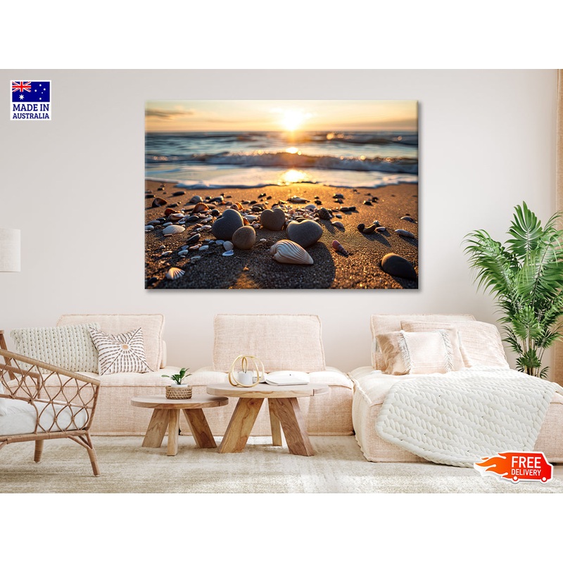 Beach with Rocks and Shells Print 100% Australian Made