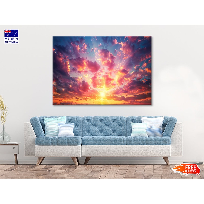 Beautiful Sunset over the Ocean Print 100% Australian Made