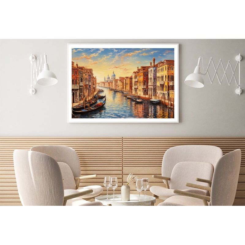 Venetian Architecture and Water Canal in Venice Home Decor Premium Quality Poster Print Choose Your Sizes