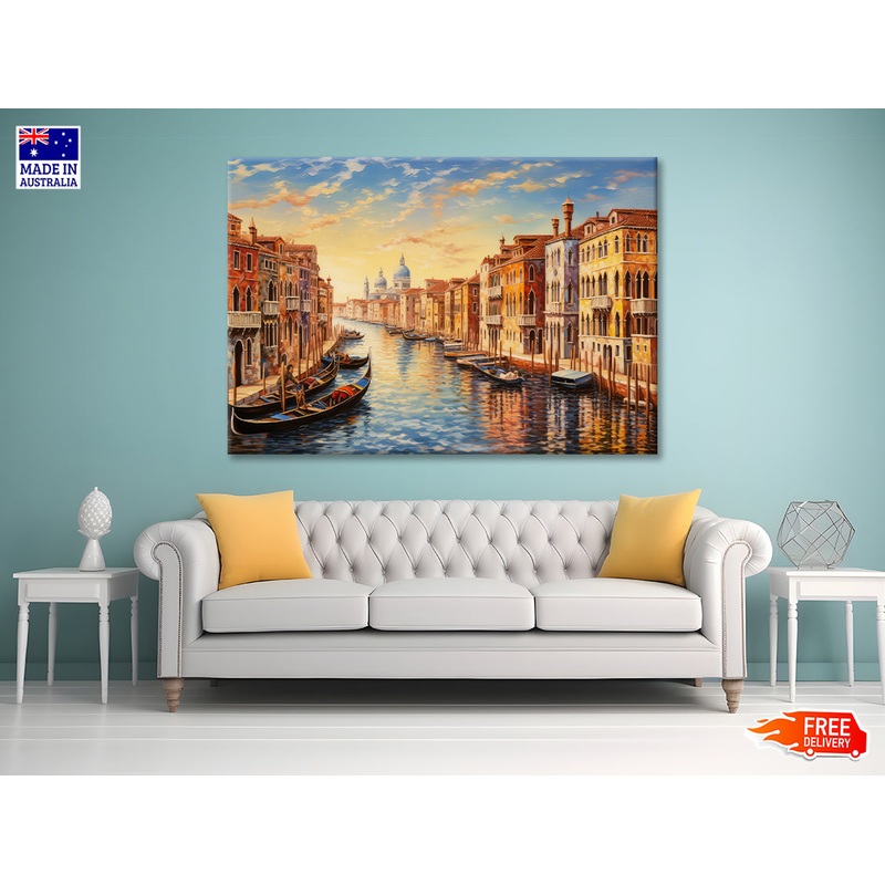 Venetian Architecture and Water Canal in Venice Print 100% Australian Made