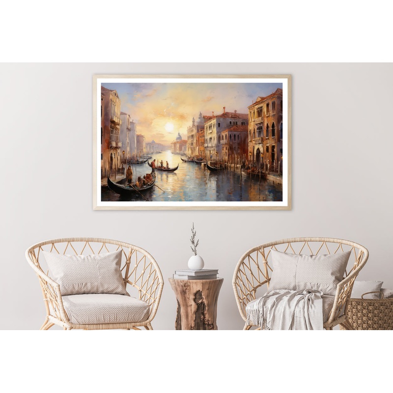 View of a Canal with Boats and Buildings Home Decor Premium Quality Poster Print Choose Your Sizes