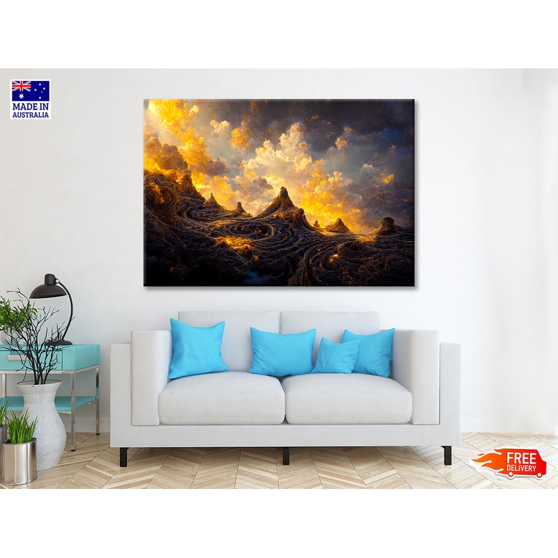 View of Mount Burst & Sunset Print 100% Australian Made