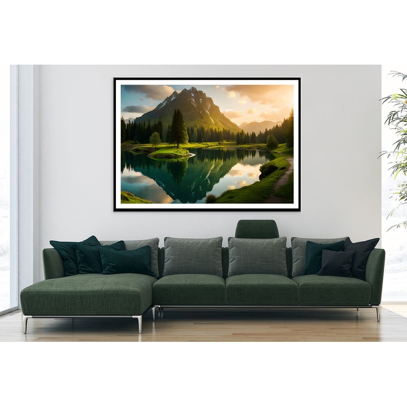 View of Sunrise over the Mountains Home Decor Premium Quality Poster Print Choose Your Sizes