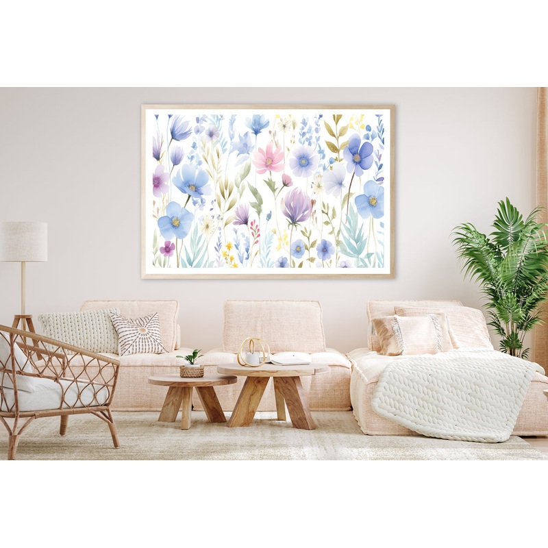 Watercolor Style Abstract Flowers Home Decor Premium Quality Poster Print Choose Your Sizes