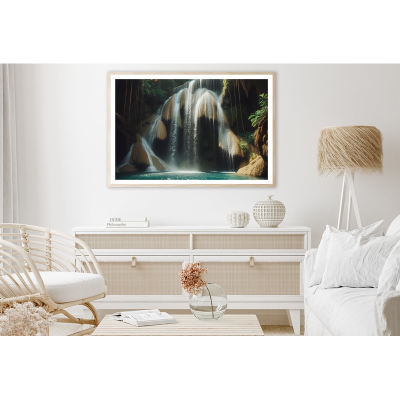 Waterfall in Forest View Home Decor Premium Quality Poster Print Choose Your Sizes
