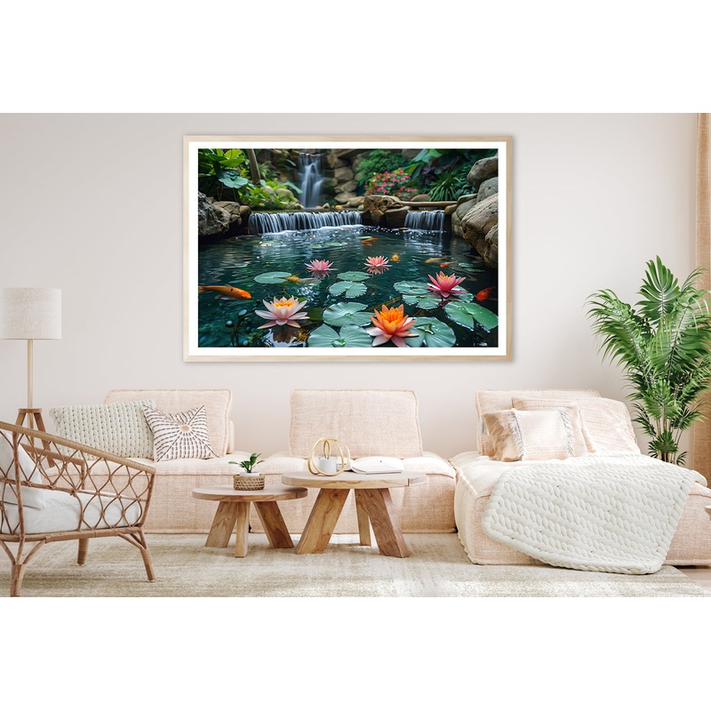 Waterfall in the Garden Home Decor Premium Quality Poster Print Choose Your Sizes