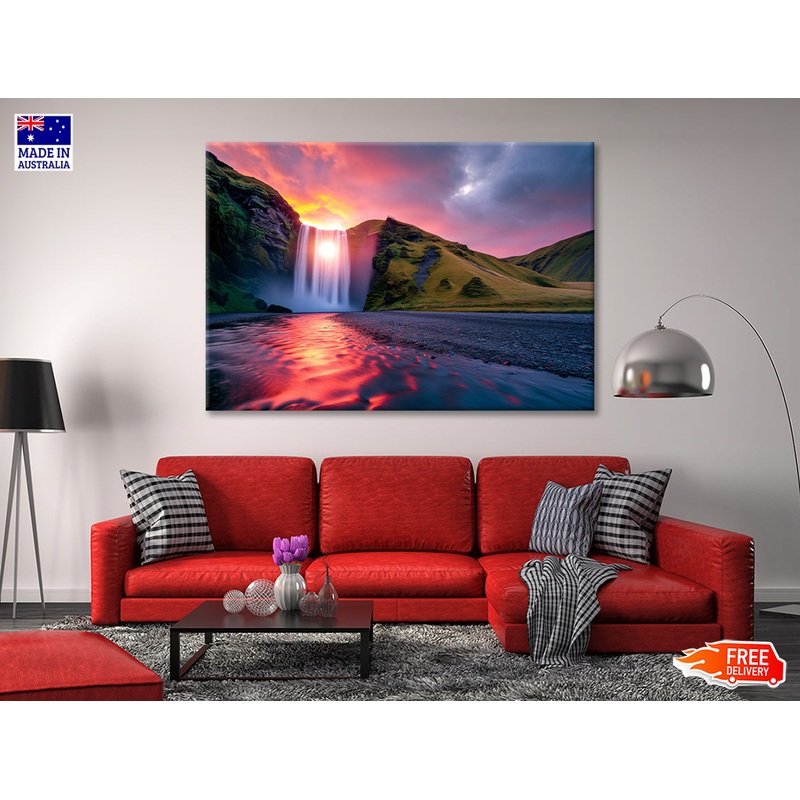 Amazing Views With and Waterfall Print 100% Australian Made