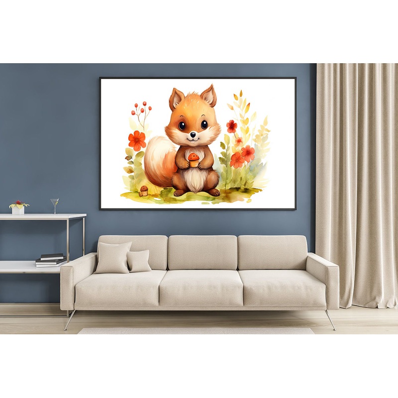 Baby Squirrel Watercolor Style Home Decor Premium Quality Poster Print Choose Your Sizes