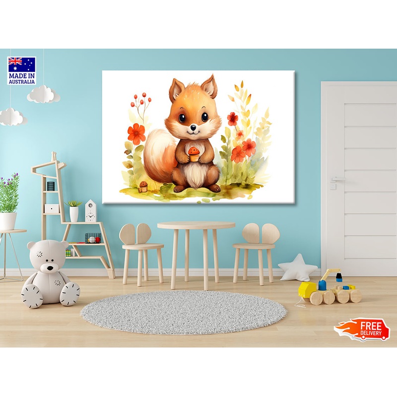 Baby Squirrel Watercolor Style Print 100% Australian Made