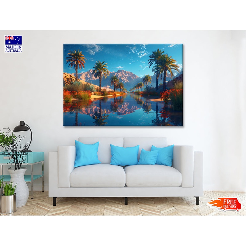 Sunset on the Lake & Mountains View Print 100% Australian Made