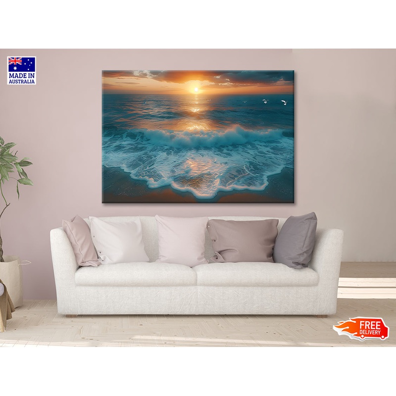 Sunset over the Ocean Print 100% Australian Made
