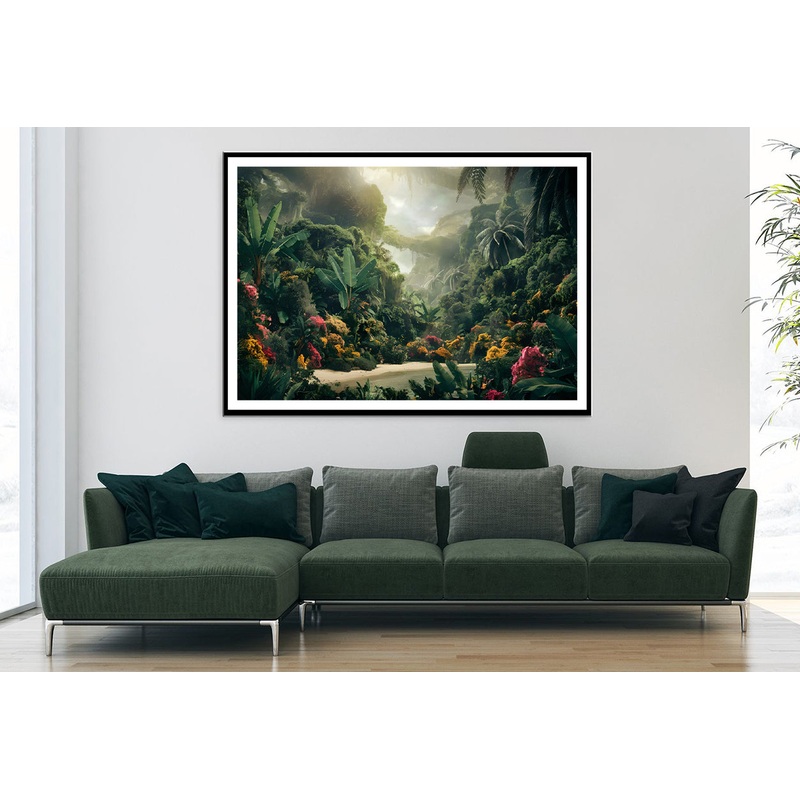 Tropical Forest with a River Home Decor Premium Quality Poster Print Choose Your Sizes