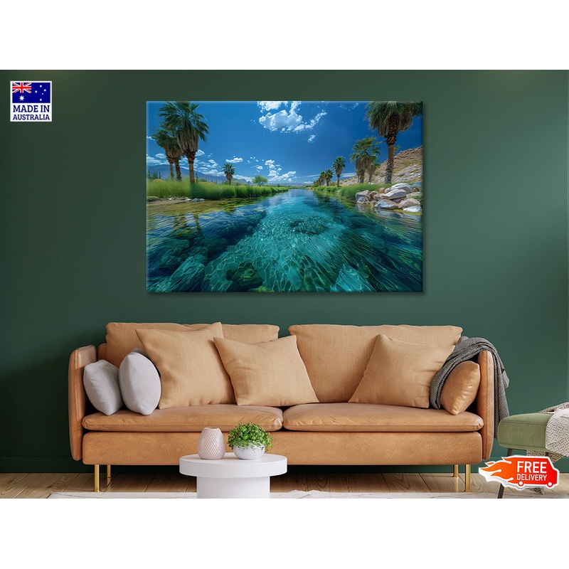 Tropical Island with Trees Print 100% Australian Made