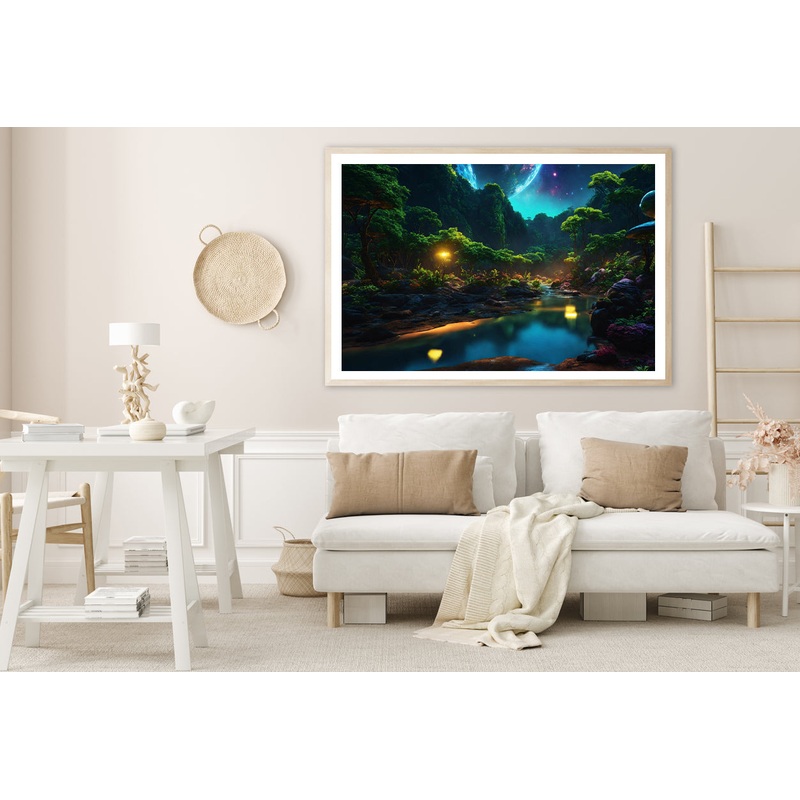 View of Night in the Mountains Home Decor Premium Quality Poster Print Choose Your Sizes