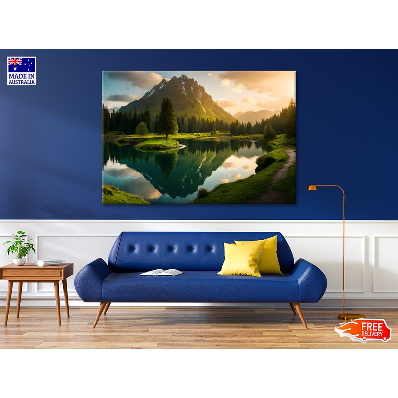 View of Sunrise over the Mountains Print 100% Australian Made
