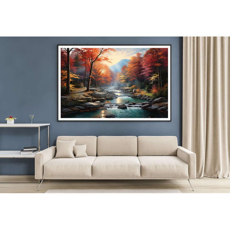 Waterfall in Autumn Forest Home Decor Premium Quality Poster Print Choose Your Sizes