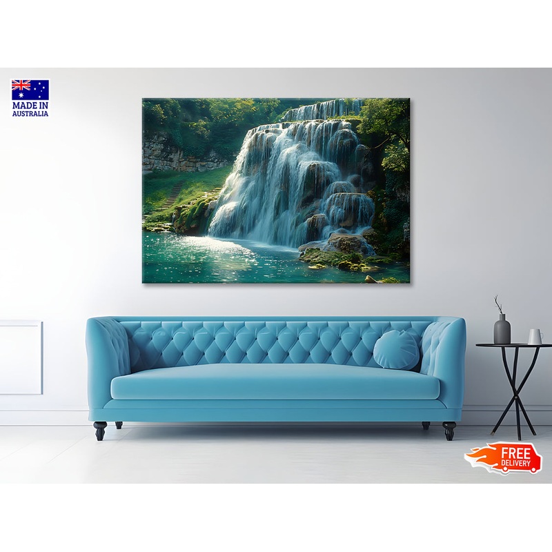Waterfall in Plitvice National Park View Print 100% Australian Made