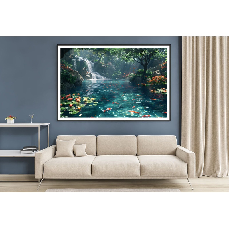 Waterfall in the Garden View Home Decor Premium Quality Poster Print Choose Your Sizes
