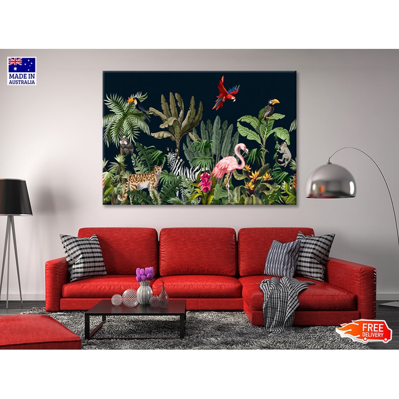 Animals in a Tropical Area Print 100% Australian Made