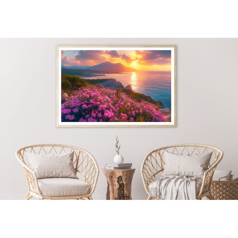 Beach, Flowers, Sky in Italy Home Decor Premium Quality Poster Print Choose Your Sizes