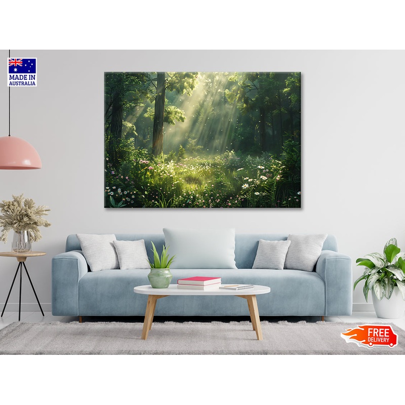 Sun Rays in the Forest Print 100% Australian Made