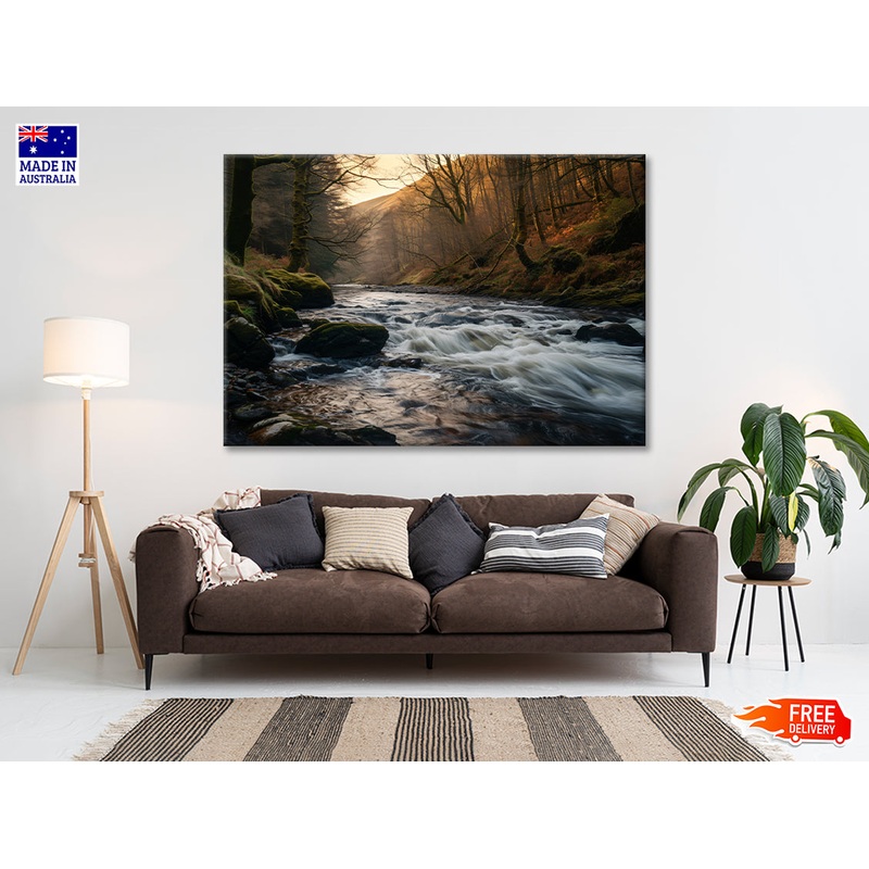 The River Flows through the Mountains of Wales Print 100% Australian Made