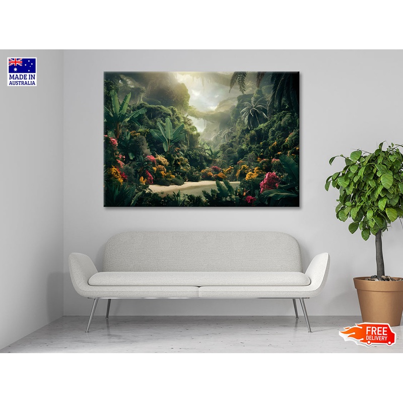 Tropical Forest with a River Print 100% Australian Made