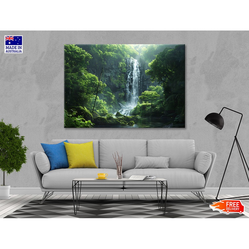 Waterfall, Trees, Lake Print 100% Australian Made