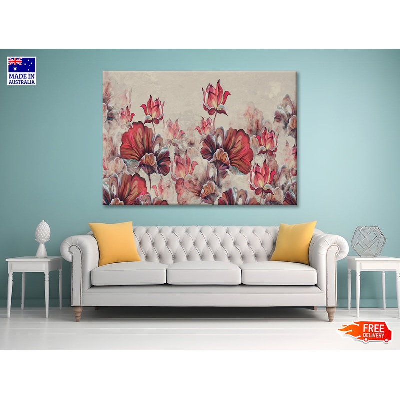Art Painted Leaves and Water Lilies Print 100% Australian Made