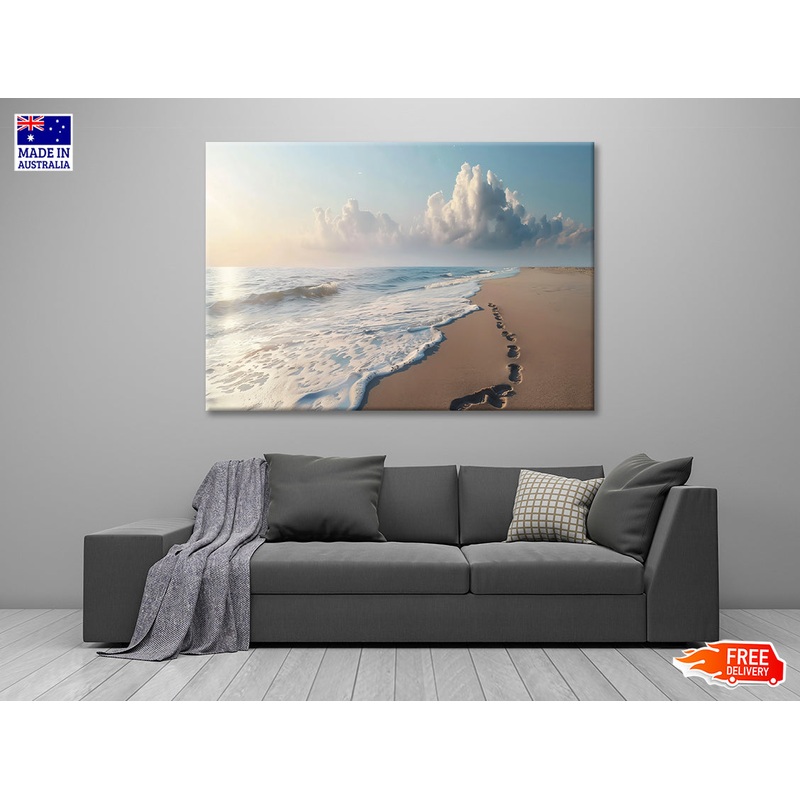 Beach with Waves and Clouds Print 100% Australian Made