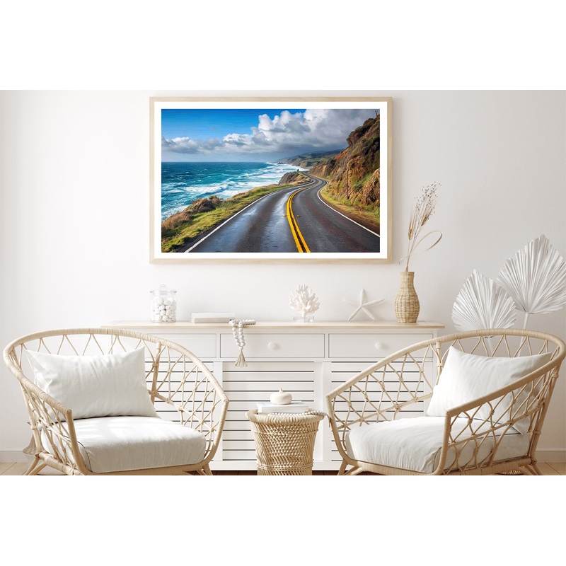 Winding Coastal Road, Ocean View Home Decor Premium Quality Poster Print Choose Your Sizes