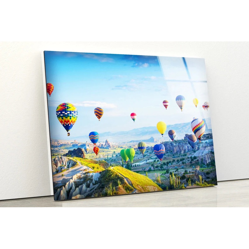Air Balloon Mountain UV Direct Aluminum Print Australian Made Quality