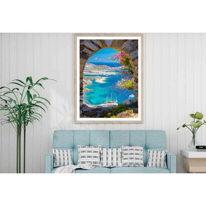 Arch Shaped Wall & Sea Bay View Home Decor Premium Quality Poster Print Choose Your Sizes