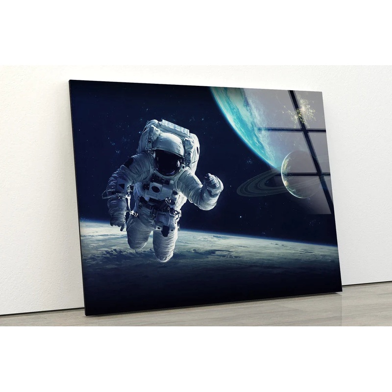 Astronaut & Planets UV Direct Aluminum Print Australian Made Quality